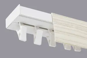 Single Curtain Ceiling Rail Track PCV 240 cm (L) CLIPS + BLEACHED COVER