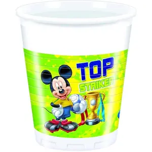 Disney Plastic Football Mickey Mouse Party Cup (Pack of 8) Multicoloured (One Size)