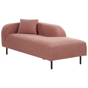 Left Hand Boucle Chaise Lounge Pink LE CRAU