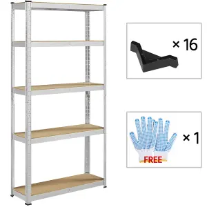 Yaheetech Silver 5 Tier Steel Storage Rack for Home Office