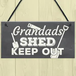 Red Ocean Grandads Shed Workshop Garage Hanging Garden Plaque Gifts For Grandad Dad Fathers Day