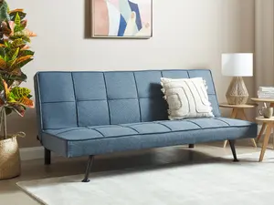 Beliani Retro Sofa Bed HASLE Blue