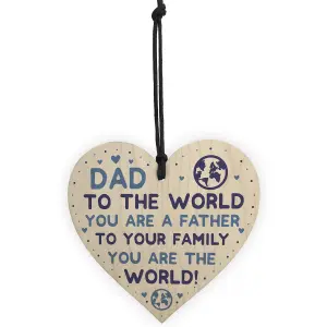 Fathers Day Gifts For Dad Father Wood Heart Dad Birthday Gift Thank You Gift