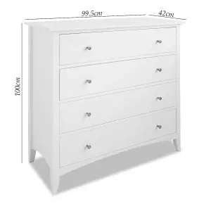 Edward Hopper White 4 Drawer Chest of Drawers