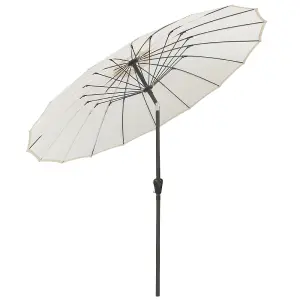 SunDaze 2.7M Cream Garden Fiberglass Rib Parasol with Crank Tilt Mechanism Outdoor Patio Umbrella