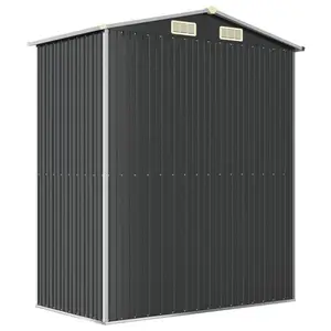 Alverda 192Cm W x 108Cm D Metal Apex Tool Shed Anthracite