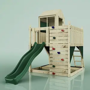 Rebo PolarPlay Kids Scandinavian Style Climbing Platform & Playhouse - Alva