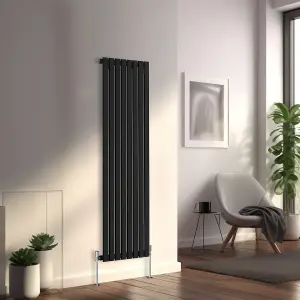 Right Radiators 1600x544 mm Vertical Single Flat Panel Designer Radiator Black