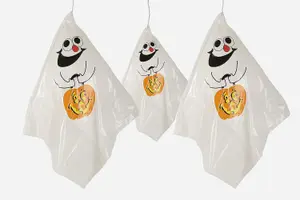 3Pcs Halloween White Ghost Hanging Spook Indoor/Outdoor Horror Theme Party Decor