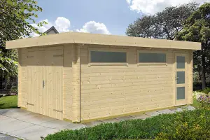 Canberra-Log Cabin, Wooden Garden Room, Timber Summerhouse, Home Office - L422.7 x W600 x H233.7 cm