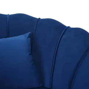 Velvet Blue Daisy Accent Chair