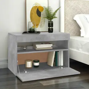 Berkfield TV Cabinet with LED Lights Concrete Grey 60x35x40 cm