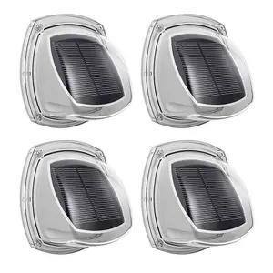 2x SMD 6 Led Outdoor Solar Light Lamp - Wall Fence Door Step Security Bright Lights Lamps - Waterproof and ABS Material