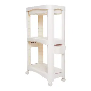 3-Tier Playroom Storage Cart Plastic Cart, White