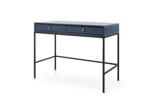 Mono Contemporary Dressing Table Computer Desk 2 Drawers Navy (H)780mm (W)1040mm (D)500mm