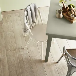 Colours Arrezo Beige Matt Wood effect Porcelain Wall & floor Tile Sample