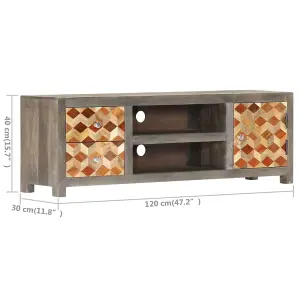 Berkfield TV Cabinet Grey 120x30x40 cm Solid Mango Wood