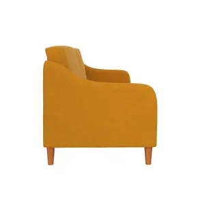 Jasper coil 3-seater Sofa Bed in mustard fabric