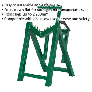 Heavy Duty Log Stand for Chainsaw Use - Supports Logs Up To 230mm Diameter