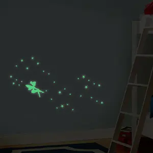 Walplus Glow in Dark Fairy Wall Stickers Art Decal Living Room DIY Decor Bedroom Glow in Dark Stickers Stock Clearance