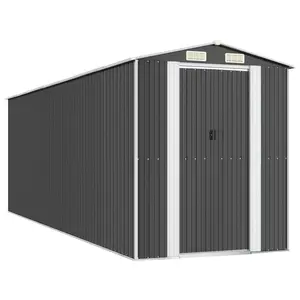 6 ft. W x 20 ft. D Galvanized Steel Apex Garden Shed Anthracite