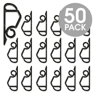 Hang Ups  50 Black Plastic Gutter Hooks Outdoor Shingle Light Hook Clips