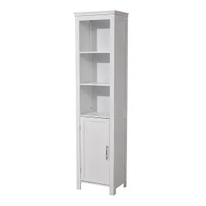 Freestanding Bathroom Tall Cabinet with Magnetic Door 161.5cm H x 40cm W x 30cm D