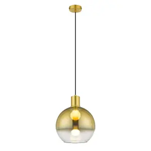 Luminosa Contemporary Dome Pendant Ceiling 1 Light Gold, Glass