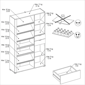 PARISOT SHOE CABINET OAK/WHITE