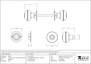 From The Anvil Aged Brass 63mm Prestbury Mortice/Rim Knob Set