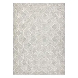 Carpet JERSEY 19231 grey - Geometric structural, loop BOHO  60x100 cm