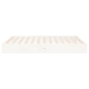 Berkfield Bed Frame White Solid Wood 150x200 cm King Size