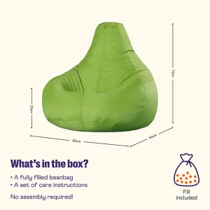 Veeva Recliner Indoor Outdoor Bean Bag Lime Green Bean Bag Chair