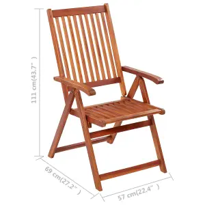 Berkfield Folding Garden Chairs 3 pcs Solid Acacia Wood