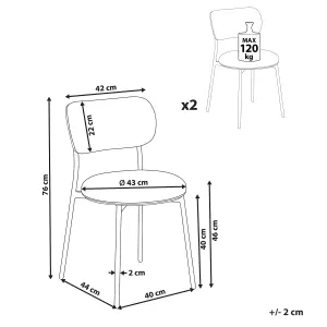 Set of 2 Dining Chairs CASEY Boucle Off-White