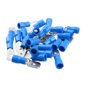 Male Blue Electrical Cable Wire Spade Terminals Crimps Connectors 25pc