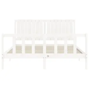 Berkfield Bed Frame with Headboard White 160x200 cm Solid Wood