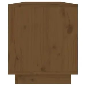 Berkfield TV Cabinet Honey Brown 110.5x34x40 cm Solid Wood Pine