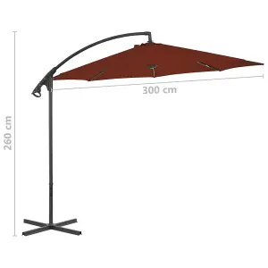 Berkfield Cantilever Umbrella with Steel Pole 300 cm Terracotta