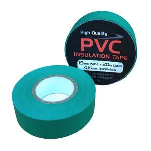 10 x Green Electrical PVC Insulation Tape 19mm x 20 Metres, Flame Retardant