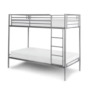 Metal Double Bunk Bed Single Bed Silver