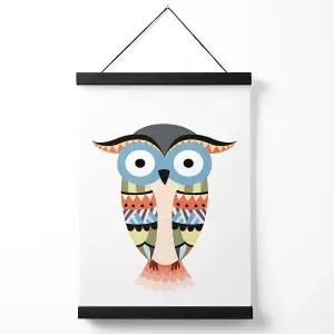 Totem Owl Tribal Animal Medium Poster with Black Hanger