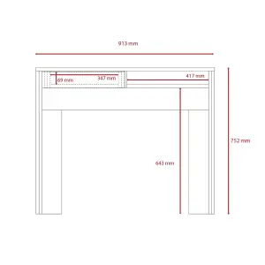 White Dallas Home Office Desk with Drawer