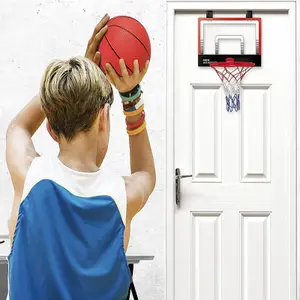 Mini Basketball Hoop Net Indoor Over the Door Backboard With Ball Pump Game Set