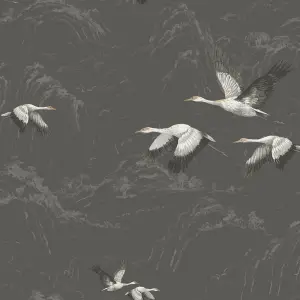 Laura Ashley Animalia Dark steel Bird Smooth Wallpaper Sample