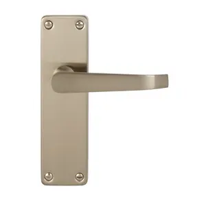 Colours Arsk Satin Nickel effect Steel Straight Latch Door handle (L)101mm, Pack of 3