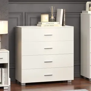 White Gloss 4 drawer chest of drawers