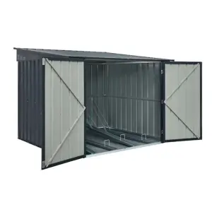 6 x 6 Pent Metal Bike Store / Garden Shed - Anthracite Grey (6ft x 6ft / 6' x 6' / 2.1m x 2.0m)