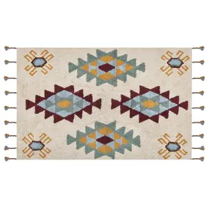 Cotton Area Rug 140 x 200 cm Multicolour DUZCE