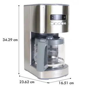 Kenmore Drip Coffee Maker Machine, 1.8L Filter Coffee Machine with Timer Silver